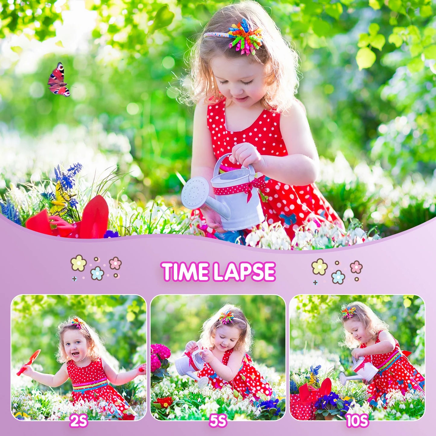 48MP HD Digital Kids Camera - Perfect Birthday Gift for Girls 3-12, Includes 32GB SD Card and Video Selfie Features