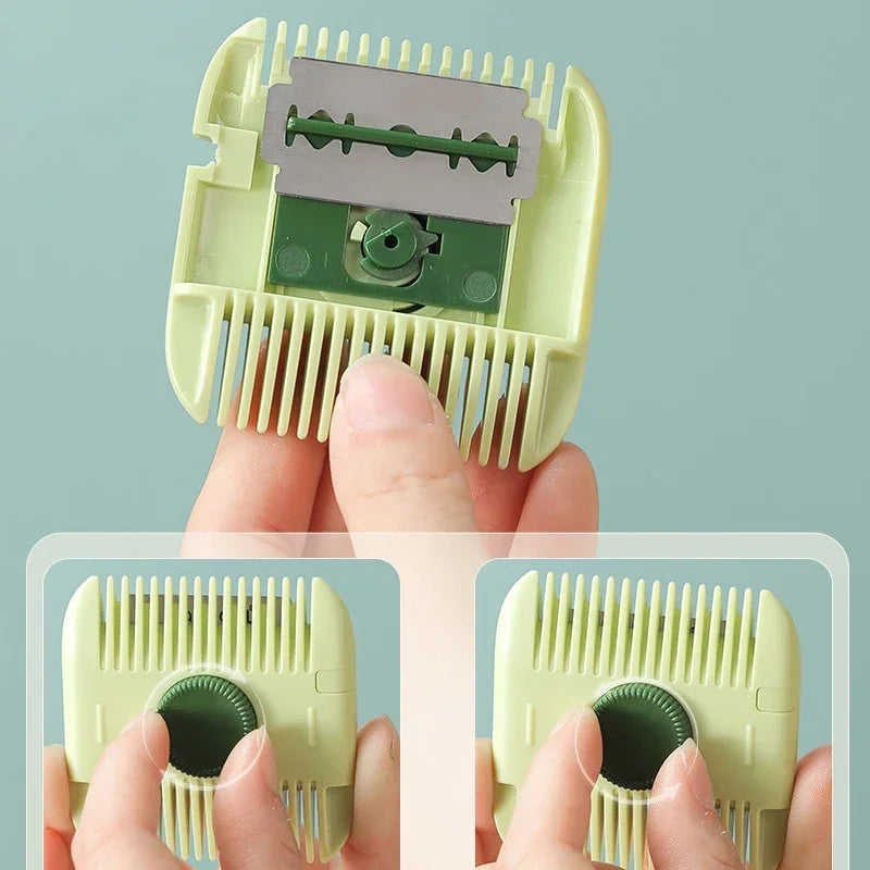2 in 1 Baby Haircut and Hairdressing Comb Trim Bangs and Broken Hair Bangs Trimmer Manual Portable Children'S Hair Clipper