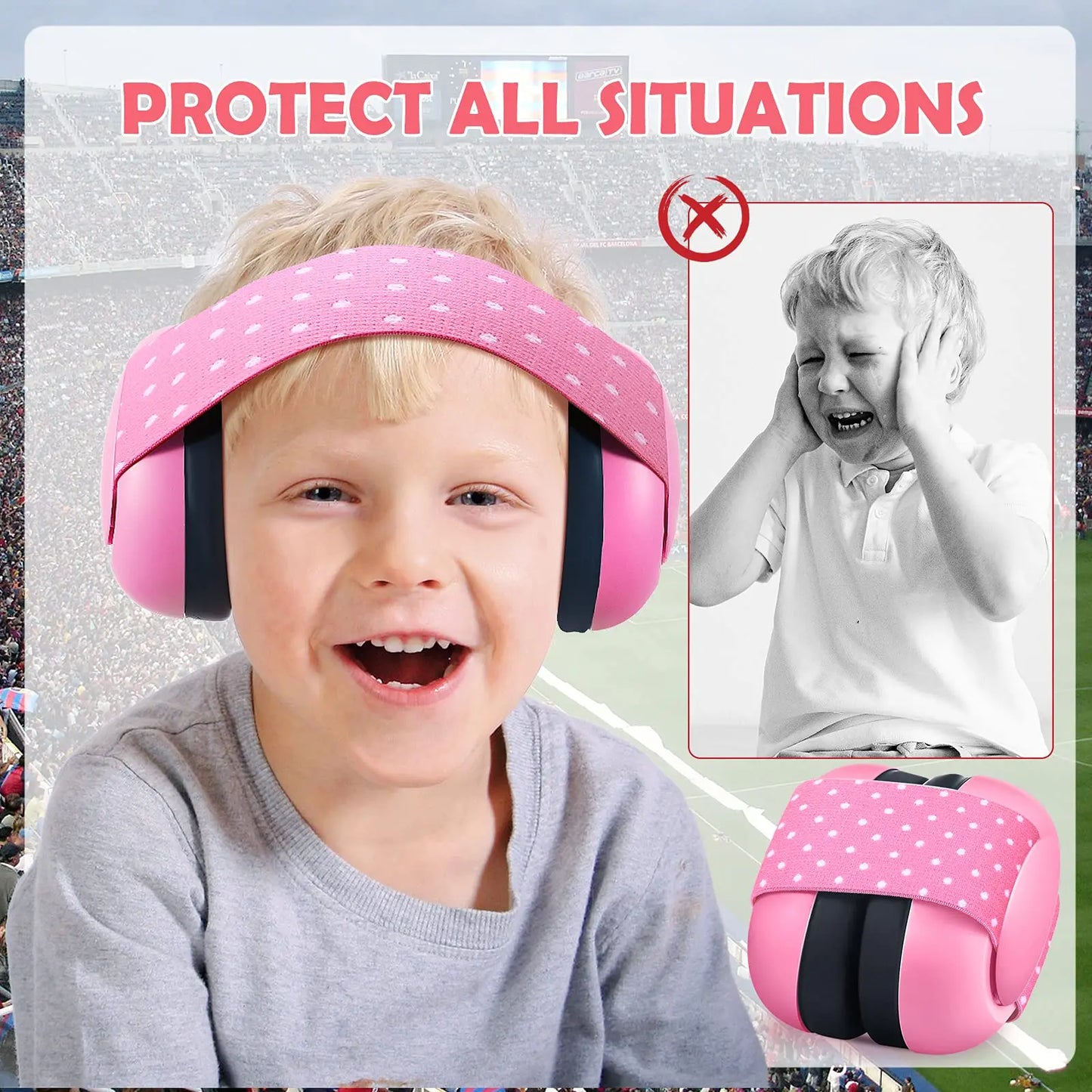 Baby Noise Cancelling Headphones Ear Protection Earmuffs for Infants with Elastic Headband Airplane Travel Baby Accessories