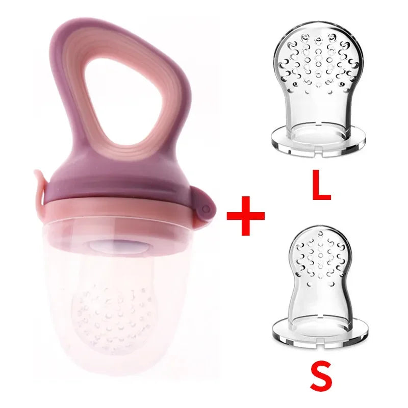 Silicone Baby Fruit Feeder with Cover Baby Nipple Fresh Food Vegetable Supplement Soother Nibbler Feeding Teething Pacifier