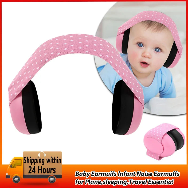 Baby Noise Cancelling Headphones Ear Protection Earmuffs for Infants with Elastic Headband Airplane Travel Baby Accessories