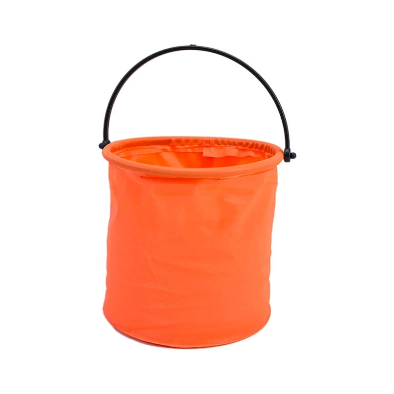 12X14Cm Collapsible Sand Bucket Portable Garden Tool Bucket Sand Beach Water Fight Activity Game Toy for Family Kids Easy Carry