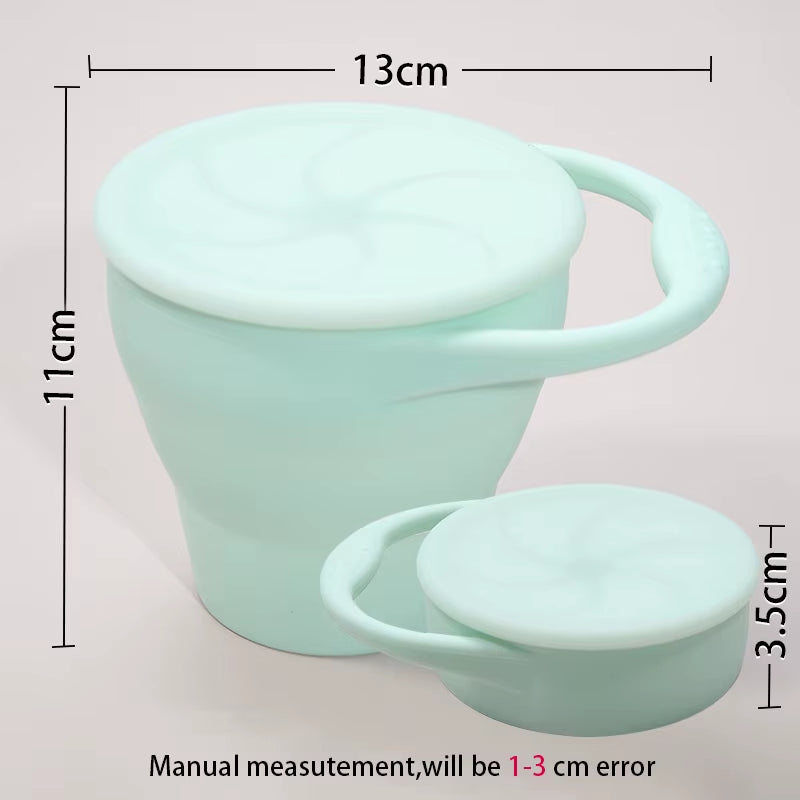 100%Food Safe Approve Silicone Container for Small Items Fashionable Snack Cup Portable Food Cup with Lid Baby Accessories