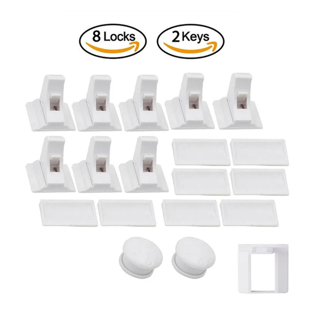 Baby Safety Lock Invisible Lock Kids Security Drawer Latch Cabinet Door Magnetic Child Safety Lock Limiter Children Protection