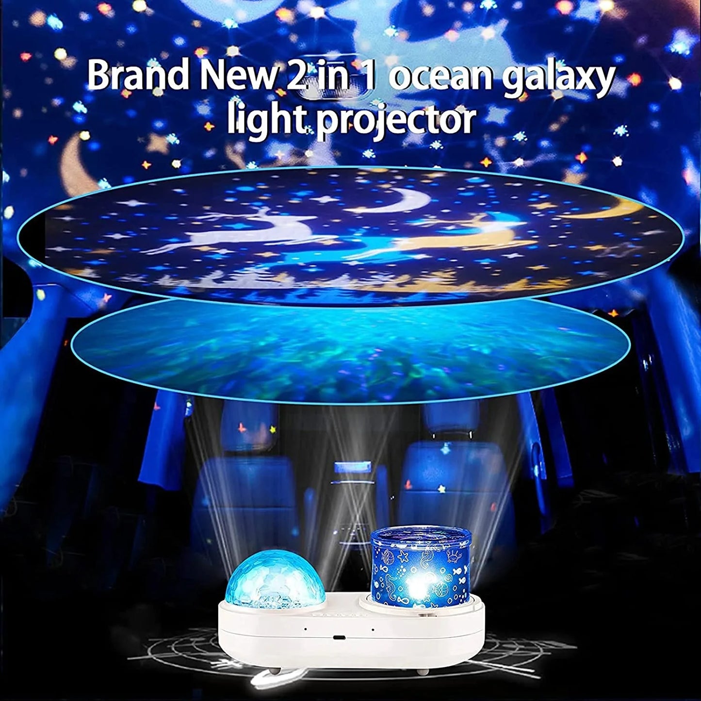 Enchanting Ocean Light Projector: Transform Your Bedroom with Starry Galaxy Waves & Underwater 3D Effects - Perfect Gift for Kids!