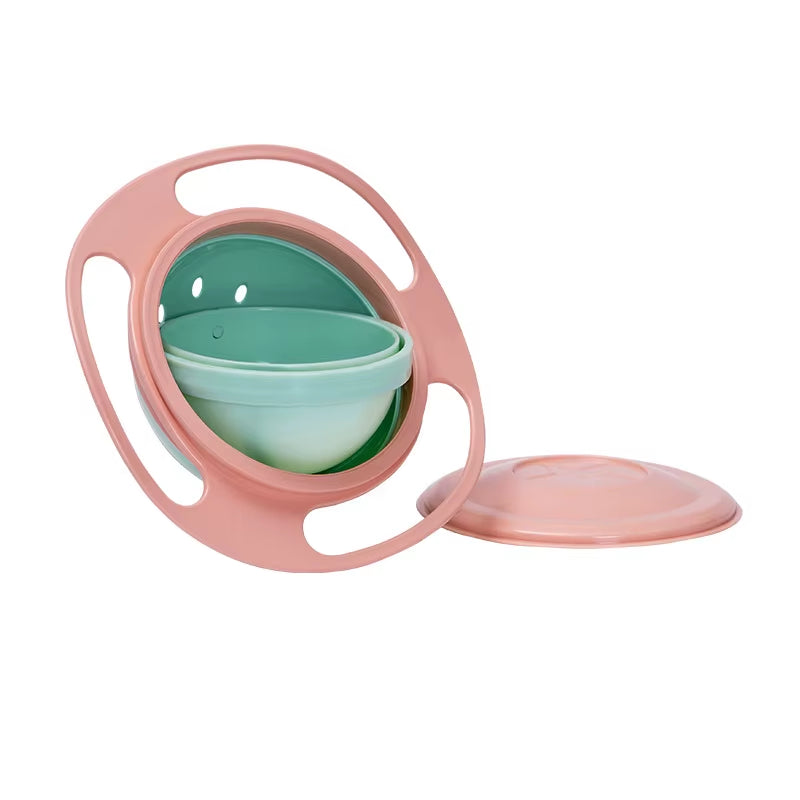 Universal Baby Feeding Bowl Gyro Bowl Practical Design Children Rotary Balance Novelty Gyro Umbrella 360 Rotate Spill-Proof Soli