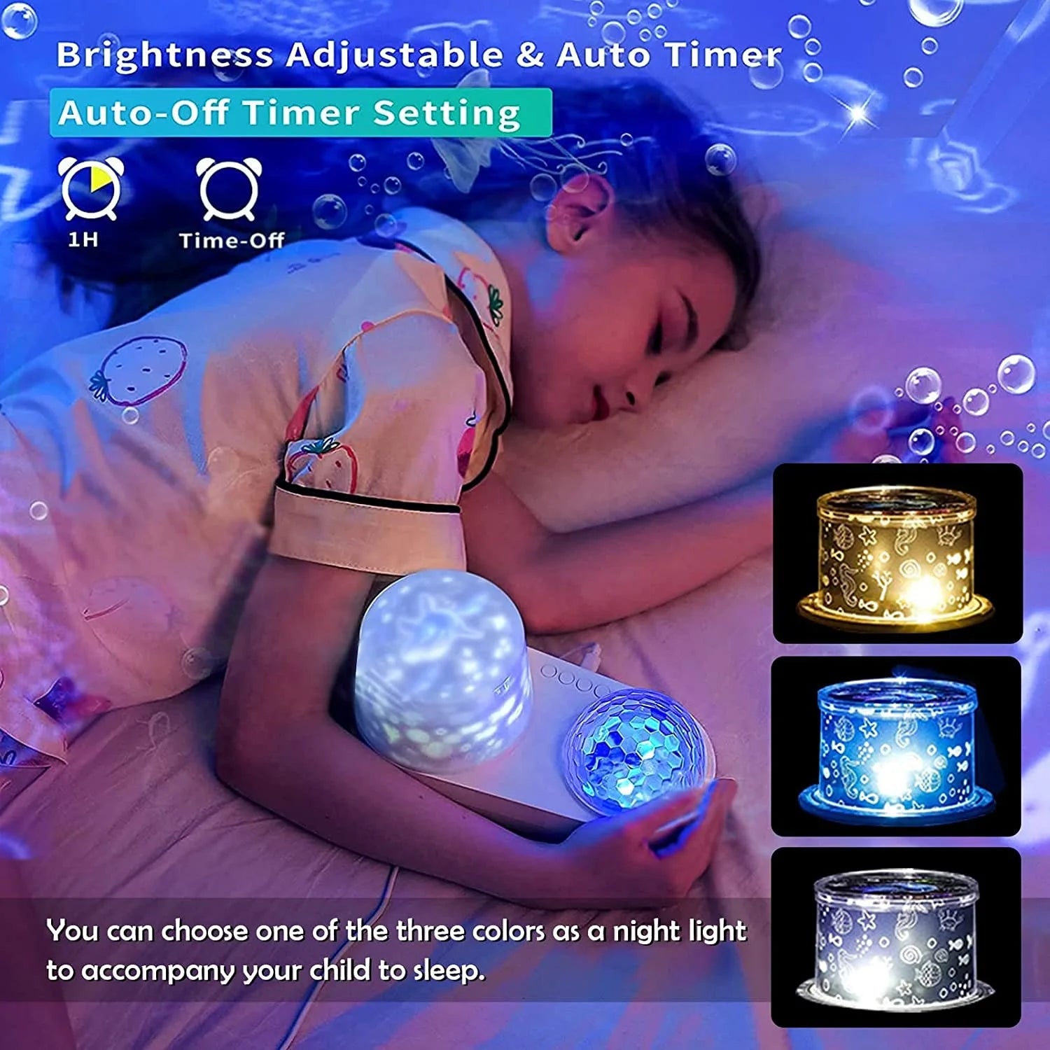 Enchanting Ocean Light Projector: Transform Your Bedroom with Starry Galaxy Waves & Underwater 3D Effects - Perfect Gift for Kids!