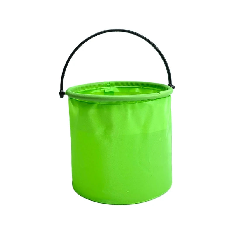 12X14Cm Collapsible Sand Bucket Portable Garden Tool Bucket Sand Beach Water Fight Activity Game Toy for Family Kids Easy Carry