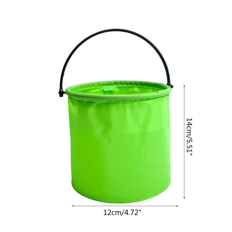 12X14Cm Collapsible Sand Bucket Portable Garden Tool Bucket Sand Beach Water Fight Activity Game Toy for Family Kids Easy Carry