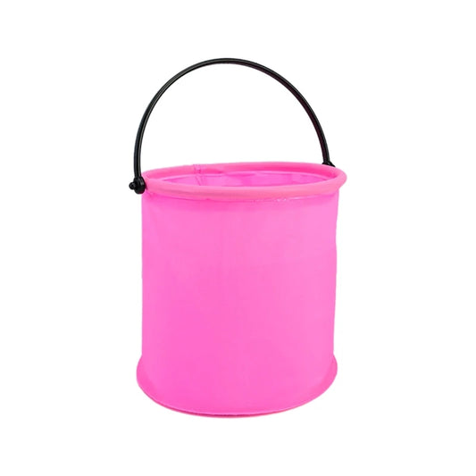 12X14Cm Collapsible Sand Bucket Portable Garden Tool Bucket Sand Beach Water Fight Activity Game Toy for Family Kids Easy Carry