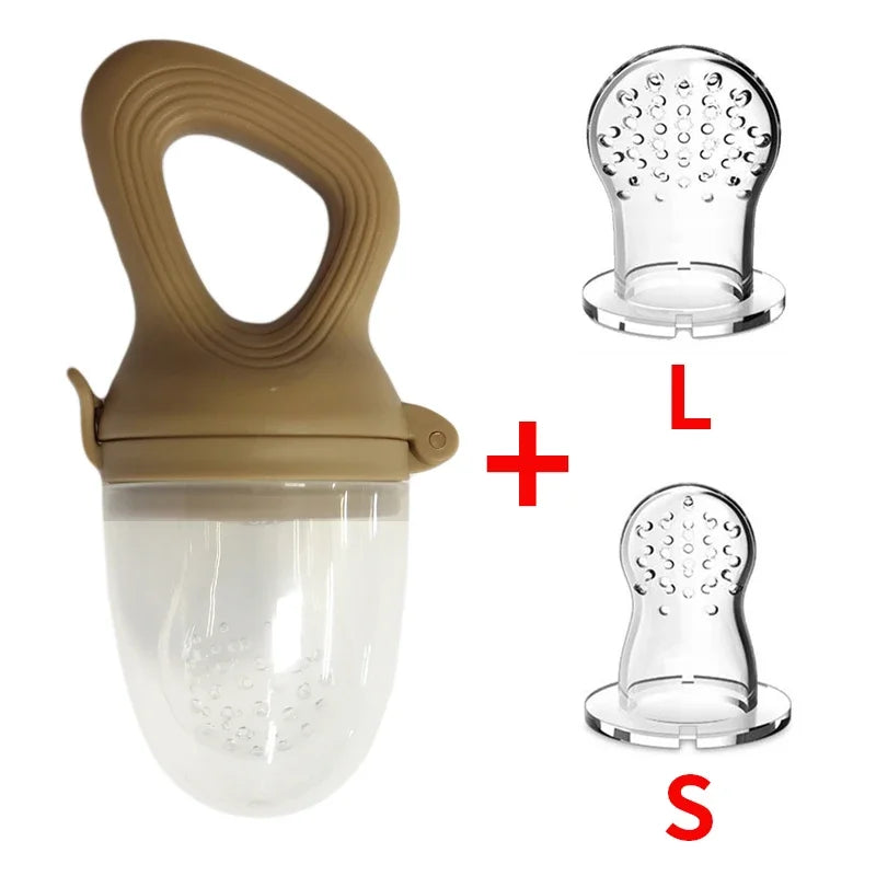 Silicone Baby Fruit Feeder with Cover Baby Nipple Fresh Food Vegetable Supplement Soother Nibbler Feeding Teething Pacifier