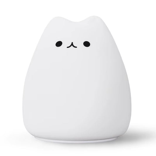 Mini Kawaii Popular Cat Baby Night Lamp 7-Color Pat Touch Color-Changing Eye Protection Bedroom Bedside Nightlight Gift Children