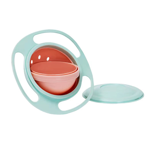 Universal Baby Feeding Bowl Gyro Bowl Practical Design Children Rotary Balance Novelty Gyro Umbrella 360 Rotate Spill-Proof Soli