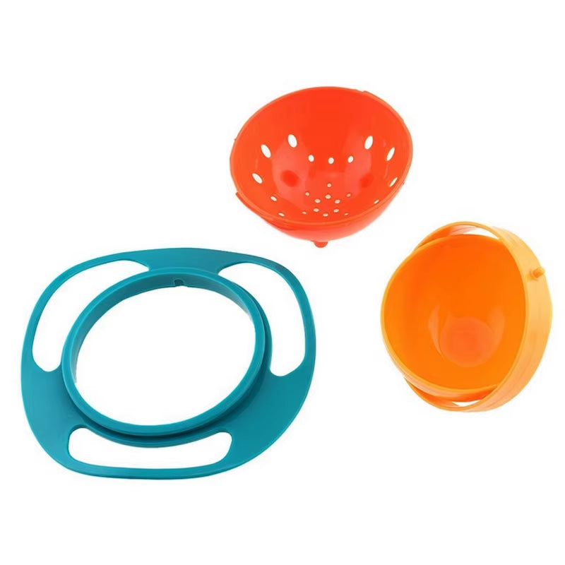 Universal Baby Feeding Bowl Gyro Bowl Practical Design Children Rotary Balance Novelty Gyro Umbrella 360 Rotate Spill-Proof Soli